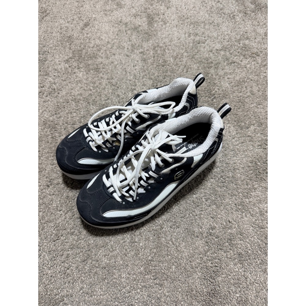 Skechers Shape-ups Women 8.5 Black‎ White Rocker Bottom Toning Sneakers 11809